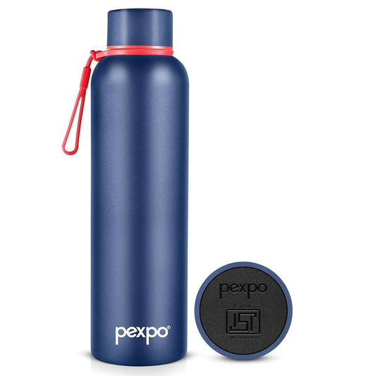 LX INDIA Water Bottle Pexpo Bravo 1000 ISI Certified Stainless Steel Water Bottle 1 LTR Denim Blue