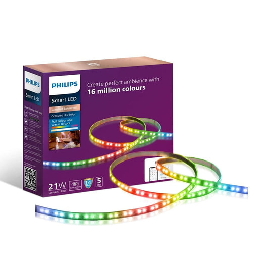 LX INDIA Led Light PHILIPS 5 Meter Wi-Fi Smart LED Strip Light with Music Sync, Voice Control & Dimmable Feature | Color Changing RGB Strip Lighttv | Pack of 1 (Wiz)