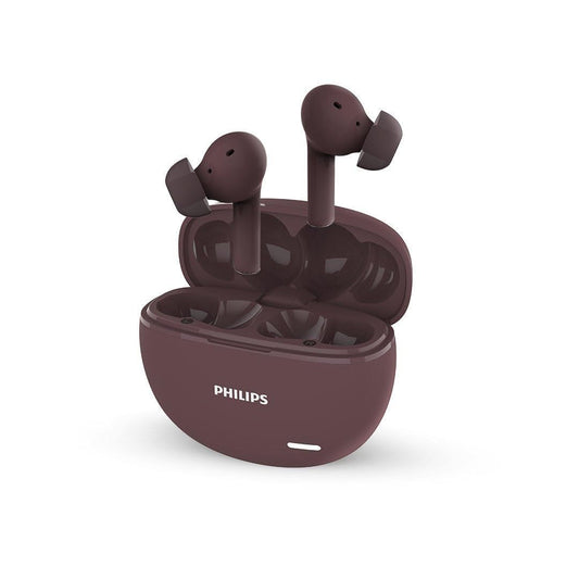 LX INDIA Earbuds PHILIPS Audio TAT1179RD/94 True Wireless in Ear Earbuds with Pocket Sized Charging Case,  Sweat Resistant (Red)