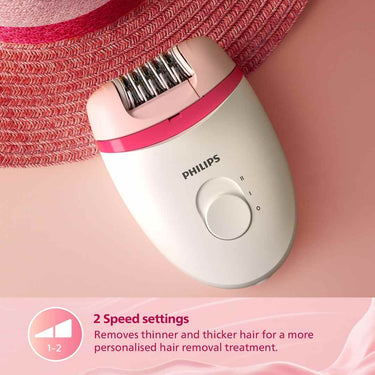 LX INDIA Epilator Philips BRE235/00 Corded Compact Epilator (White and Pink)