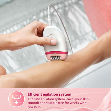 LX INDIA Epilator Philips BRE235/00 Corded Compact Epilator (White and Pink)