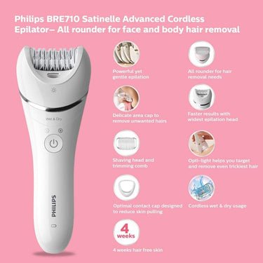 LX INDIA Epilator Philips Cordless Epilator– All-Rounder for Face and Body Hair Removal (White)