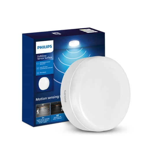 LX INDIA Motion Sensor Lights PHILIPS Polycarbonate Full Glow Motion Sensor 15-watt Round LED Surface Downlighter|Full Glow Sensor Surface Downlight for Ceiling|LED Sensor Ceiling Light for Home & Hall|Cool Day Light,Pack of 1