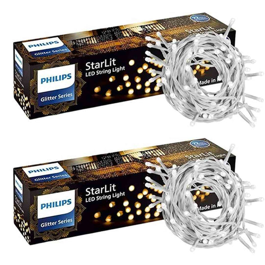 LX INDIA lights PHILIPS Starlit 12 Meter 72 LEDs String Light for Decoration Cool White, Pack of 2