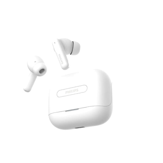 LX INDIA Earbuds PHILIPS TAT1050WT/94 Truly Wireless Earbuds with ANC, Quad Mic ENC, Up to 50 Hr Playtime, Fast Charging, Ultra Low Latency (Bright White)