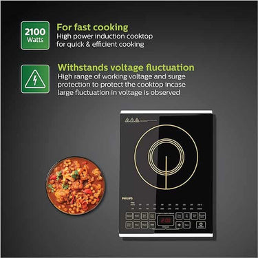 LXINDIA Induction Cooktop Philips Viva Collection Hd4938/01 2100 Watt Glass Induction Cooktop