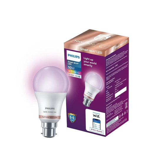 LX INDIA smart bulb PHILIPS WiZ 10W B22 Wi-Fi & Bluetooth LED Smart Bulb with Music Sync, Compatible with Amazon Alexa & Google Assistant, 16 Million Colours & Motion Sensing Technology | Pack of 1