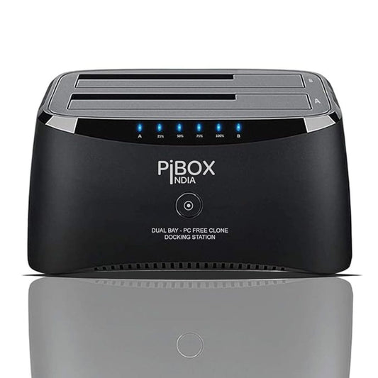 LX INDIA Dock Station PiBOX India Dual Bay USB 3.0 to SATA I, II, III Hard Drive Docking Station