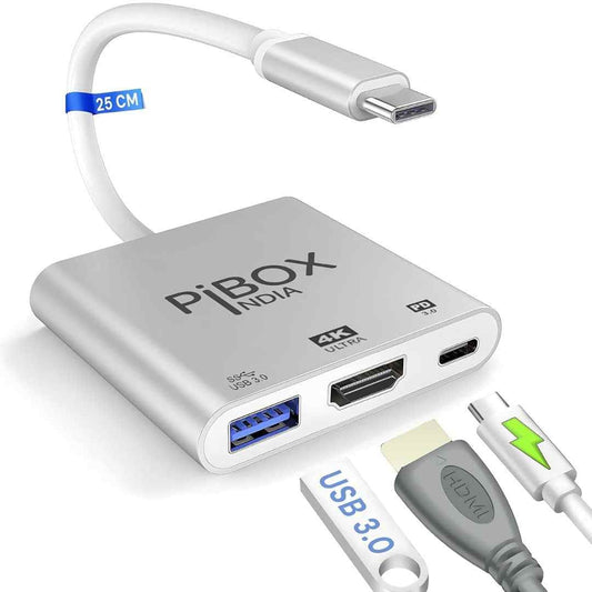 LXINDIA USB HUB PiBOX India USB C Hub 3-in-1 Multiport