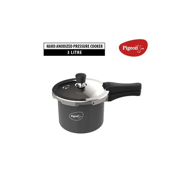 LXINDIA cookware Pigeon By Stovekraft Hard Anodised  3 Litre Pressure Cooker (Black)