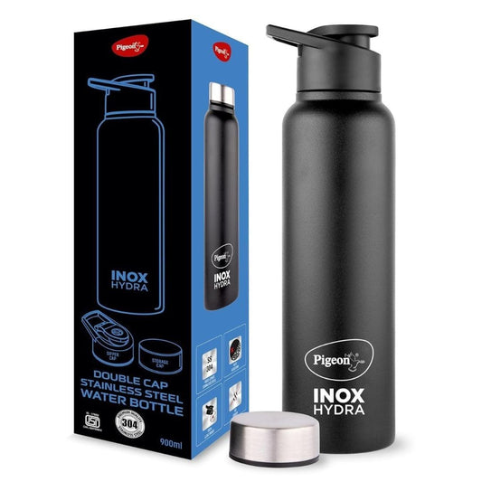 LX INDIA bottle Pigeon Inox Hydra Duo bottle 900ml Black