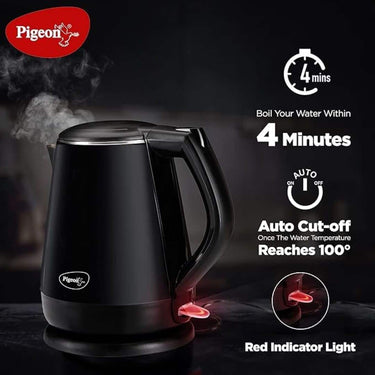 LXINDIA Kettle Pigeon Spark 1.2 ltr double walled kettle (black  1500 watts)