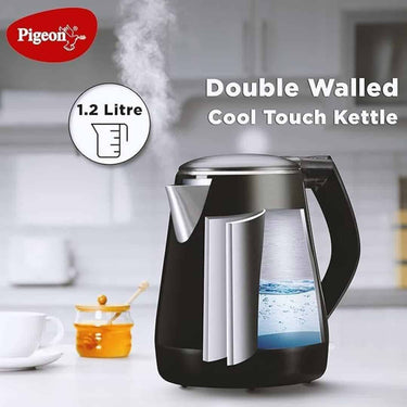 LXINDIA Kettle Pigeon Spark 1.2 ltr double walled kettle (black  1500 watts)