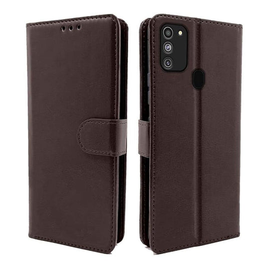 LXINDIA Protection Covers Pikkme Samsung Galaxy M30s  M21  M21 2021 Flip Cover (Coffee)