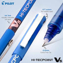 LXINDIA Pens Pilot Hi Tecpoint V5 Extra Fine Point Pure Liquid Ink Roller Ball Pen (Blue Ink) Pack of 10