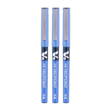 LXINDIA Pens Pilot Hi Tecpoint V5 Extra Fine Point Pure Liquid Ink Roller Ball Pen (Blue Ink) set of 3 (pack of 2)