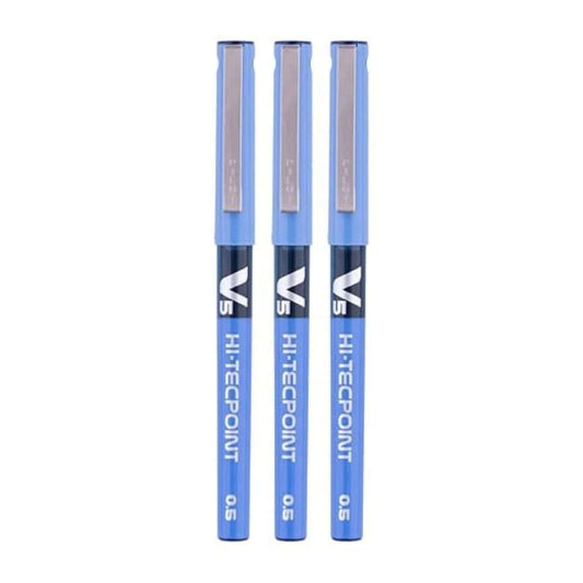LXINDIA Pens Pilot Hi Tecpoint V5 Extra Fine Point Pure Liquid Ink Roller Ball Pen (Blue Ink) set of 3 (pack of 2)