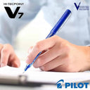 LXINDIA Pens Pilot Hi Tecpoint V7 Fine Point Pure Liquid Ink Roller Ball Pen (2Blue and 1Black) pack of 2