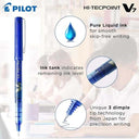 LXINDIA Pens Pilot Hi Tecpoint V7 Fine Point Pure Liquid Ink Roller Ball Pen (2Blue and 1Black) pack of 2