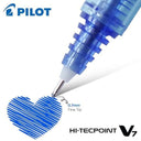 LXINDIA Pens Pilot Hi Tecpoint V7 Fine Point Pure Liquid Ink Roller Ball Pen (2Blue and 1Black) pack of 2