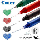 LXINDIA Pens Pilot V5 Roller Fine Ball Pen Pack of 10 (7Blue 1Black 1Red 1Green)