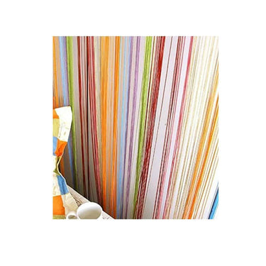 LXINDIA Curtains Pindia Set of 2 Decorative Multicoloured String Thread Room Door Curtain 7ft x 3 6ft Multicolour Polyresin Lined