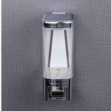 LXINDIA Shampoo Dispenser Plantex ABS Plastic Push Button Dispenser for Shampoo (Transparent and Silver)