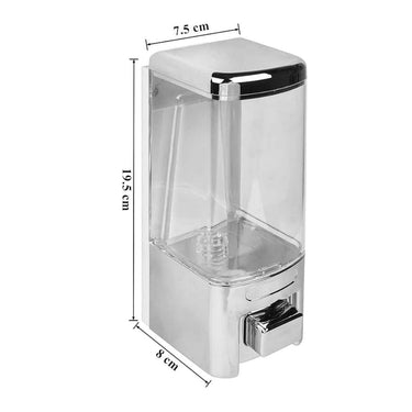 LXINDIA Shampoo Dispenser Plantex ABS Plastic Push Button Dispenser for Shampoo (Transparent and Silver)