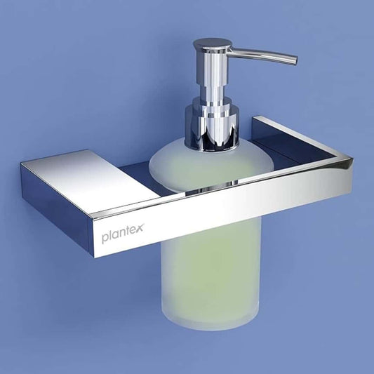 LXINDIA Shampoo Dispenser Plantex Pure Brass Shampoo Dispenser (Silver Chrome)