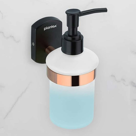 LXINDIA Shampoo Dispenser Plantex Stainless Steel Shampoo Dispenser (Parv Rose Gold and Black)