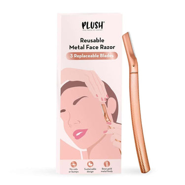 LXINDIA shaving razor Plush Reusable Metal Face Razor For Women (Rose Gold Finish Zinc Body)