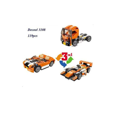 LXINDIA Toys PLUSPOINT 3 in1 Speed Car Building Blocks