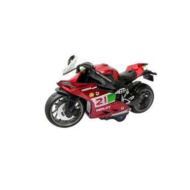 LXINDIA Toys PLUSPOINT Diecast Motorcycle Toy Bike with Lights and Sound (Panigale Red)