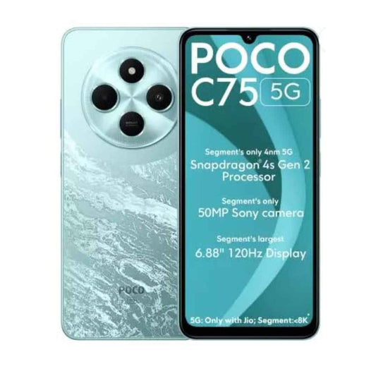 LXINDIA Smart phone POCO C75 5G, Aqua Bliss (4GB, 64GB)
