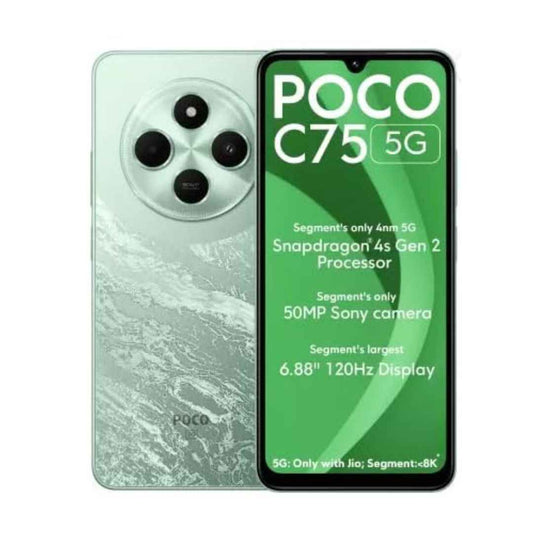LXINDIA Smart phone POCO C75 5G, Enchanted Green (4GB, 64GB)