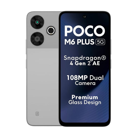 LXINDIA Smart phone POCO M6 Plus 5G Mobile Phone Ice Silver 8GB RAM 128GB ROM