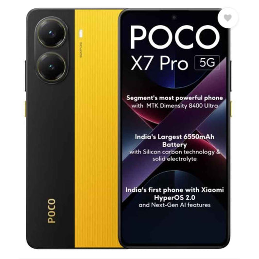 LX INDIA Mobile Phones POCO X7 Pro 5G Mobile Phones , Yellow (12GB, 256GB)