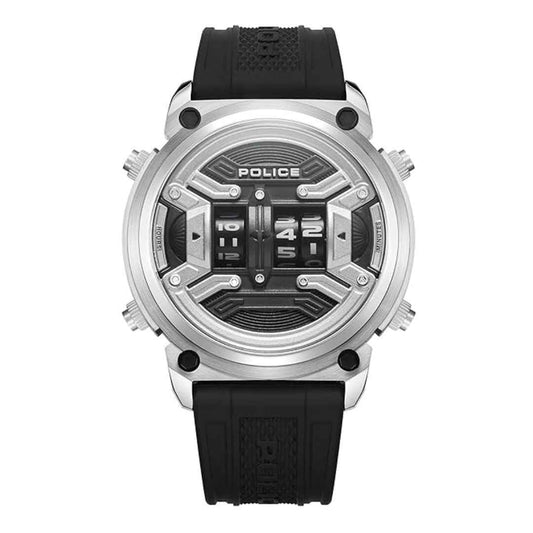 LX INDIA Analog Watch Police Quartz Multifunction Black DIAL Silicone Strap Watch for Men-PLPEWJP2228503W
