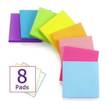 LX INDIA Sticky Notes Pop Up Sticky Notes 3x3 inch, 8 Bright Multi Colors