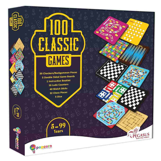 LXINDIA BOARD GAMES Popcorn Games & Puzzles 100 in 1 Board Games for Kids