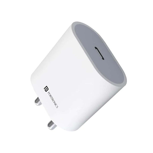 LXINDIA Mobile Charger Portronics Adapto 20 Type C 20w Charger with PD 3.0 (White)