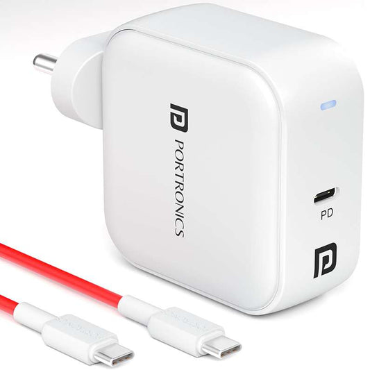 LX INDIA Mobile Charger Portronics Adapto 65C 65W Type C PD Super Fast Charger Adaptor