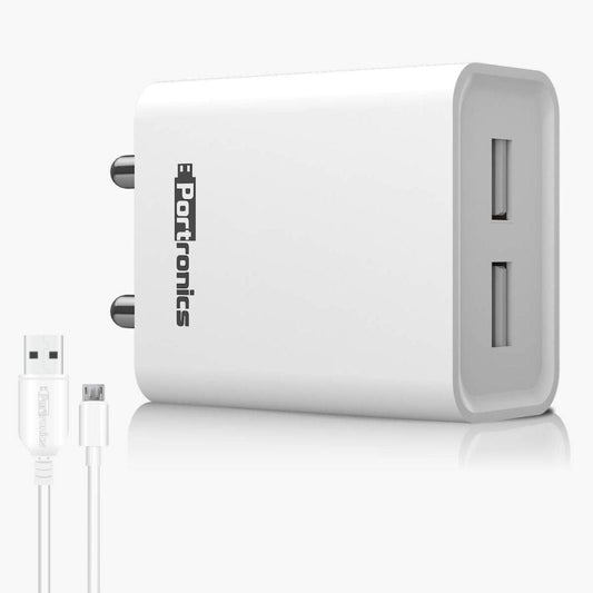 LXINDIA Mobile Charger Portronics Adapto 66 Wall Charger (White)