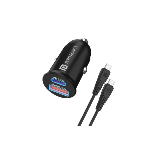 LXINDIA Car Charger Portronics Car Power 65 Fast Car Charger