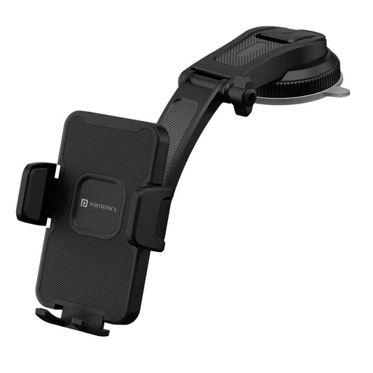 LX INDIA Mobile Holder Portronics Clamp M5 Car Phone Holder Stand  (Black)