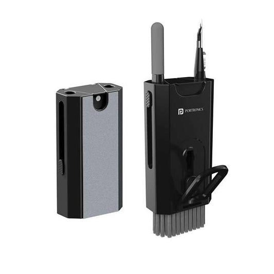 LX INDIA Mobile Cleaning Kit Portronics Clean M Multifunctional 8-in-1 Gadget Cleaning Kit (Black)