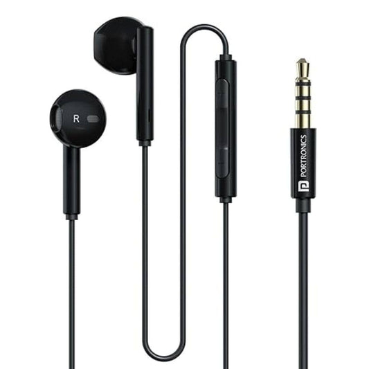 LX INDIA earphones Onyx  Black Portronics Conch Theta A in Ear 3.5mm Wired Earphones