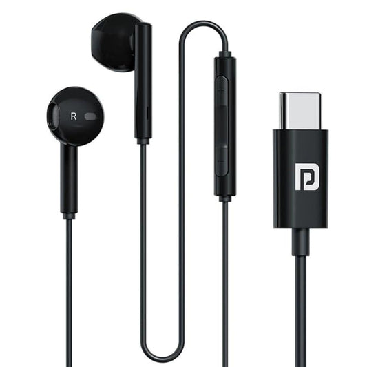 LX INDIA earphones Onyx  Black Portronics Conch Theta C in Ear Type C Wired Earphones