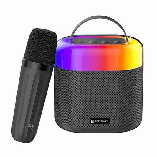LX INDIA speaker Portronics Dash 3 16W Bluetooth Speaker with Wireless Karaoke Mic (Black)