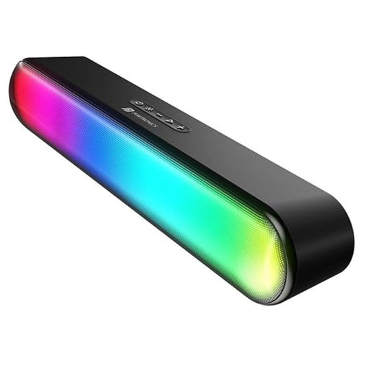 LX INDIA speaker Portronics Decibel 23 16W Wireless Bluetooth Soundbar with LED Lights (Black)